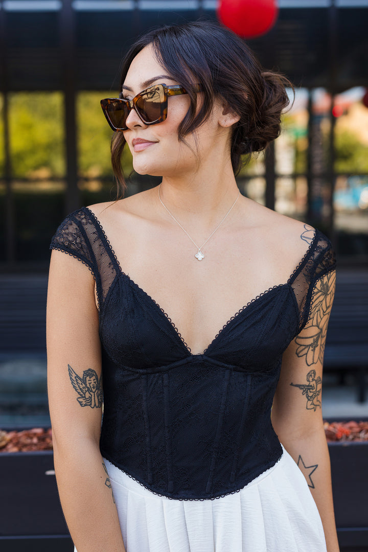 The Full Of Heart Lace Corset Top