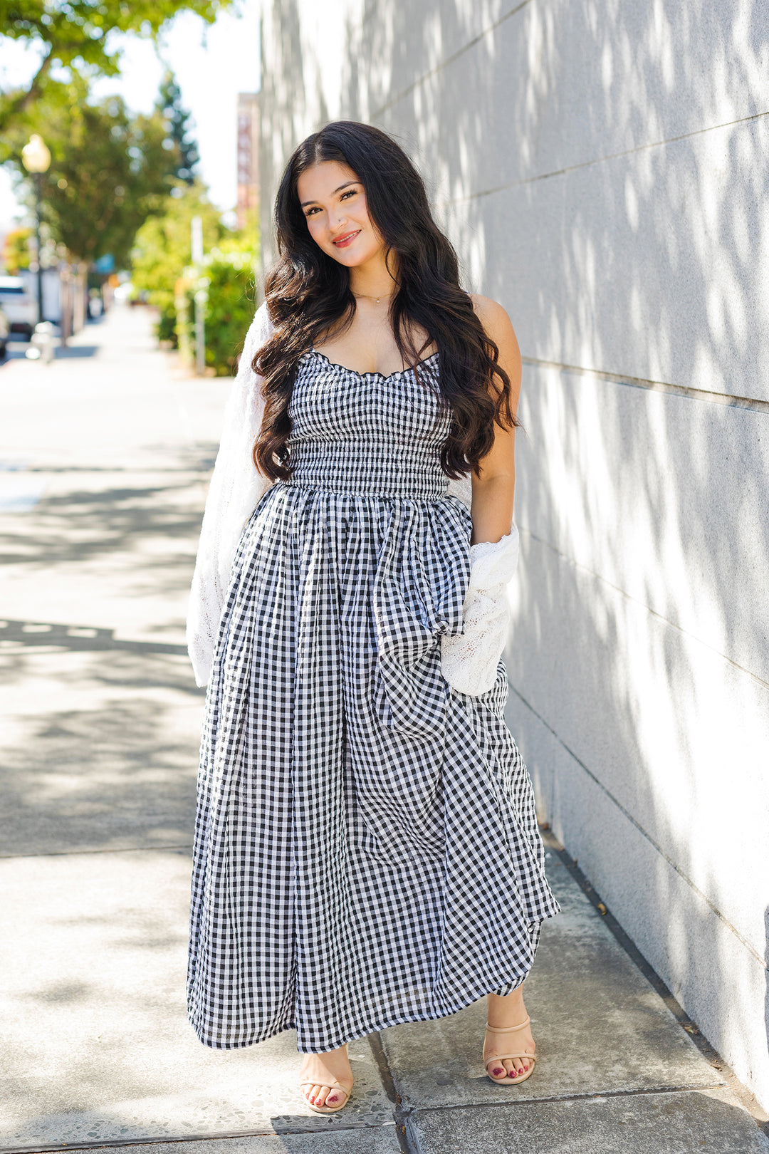 gingham drop waist dress Soloman Red Gingham Drop Waist Mini Dress