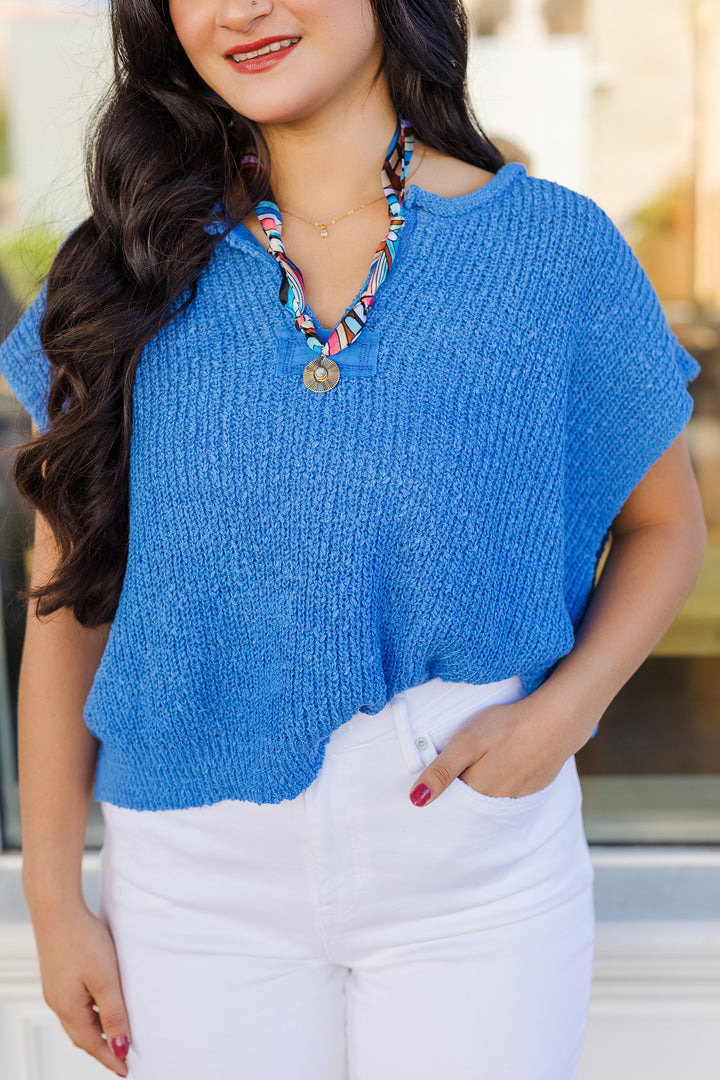 The C'est La Vie Cropped Short Sleeve Summer Sweater