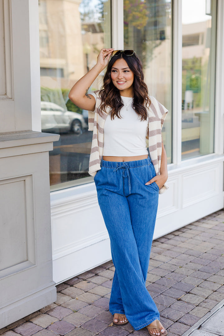 The Beach Day Soft Cotton Denim Pants