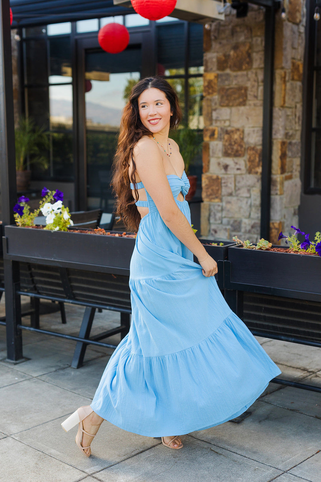 The Twist of Fate Strapless Maxi Dress