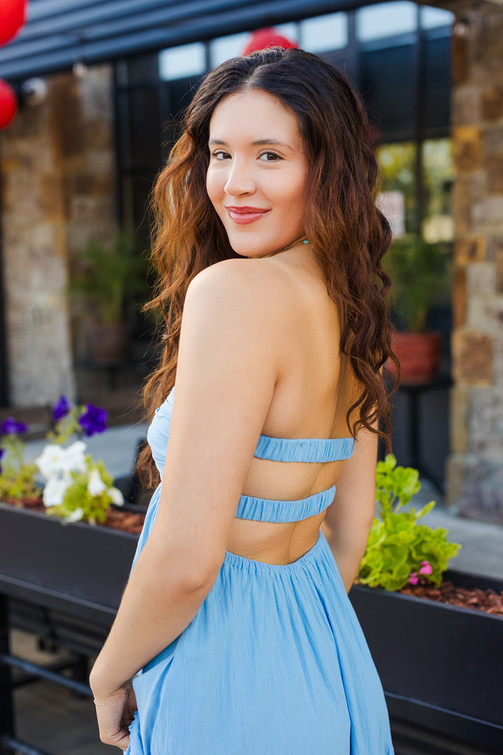The Twist of Fate Strapless Maxi Dress