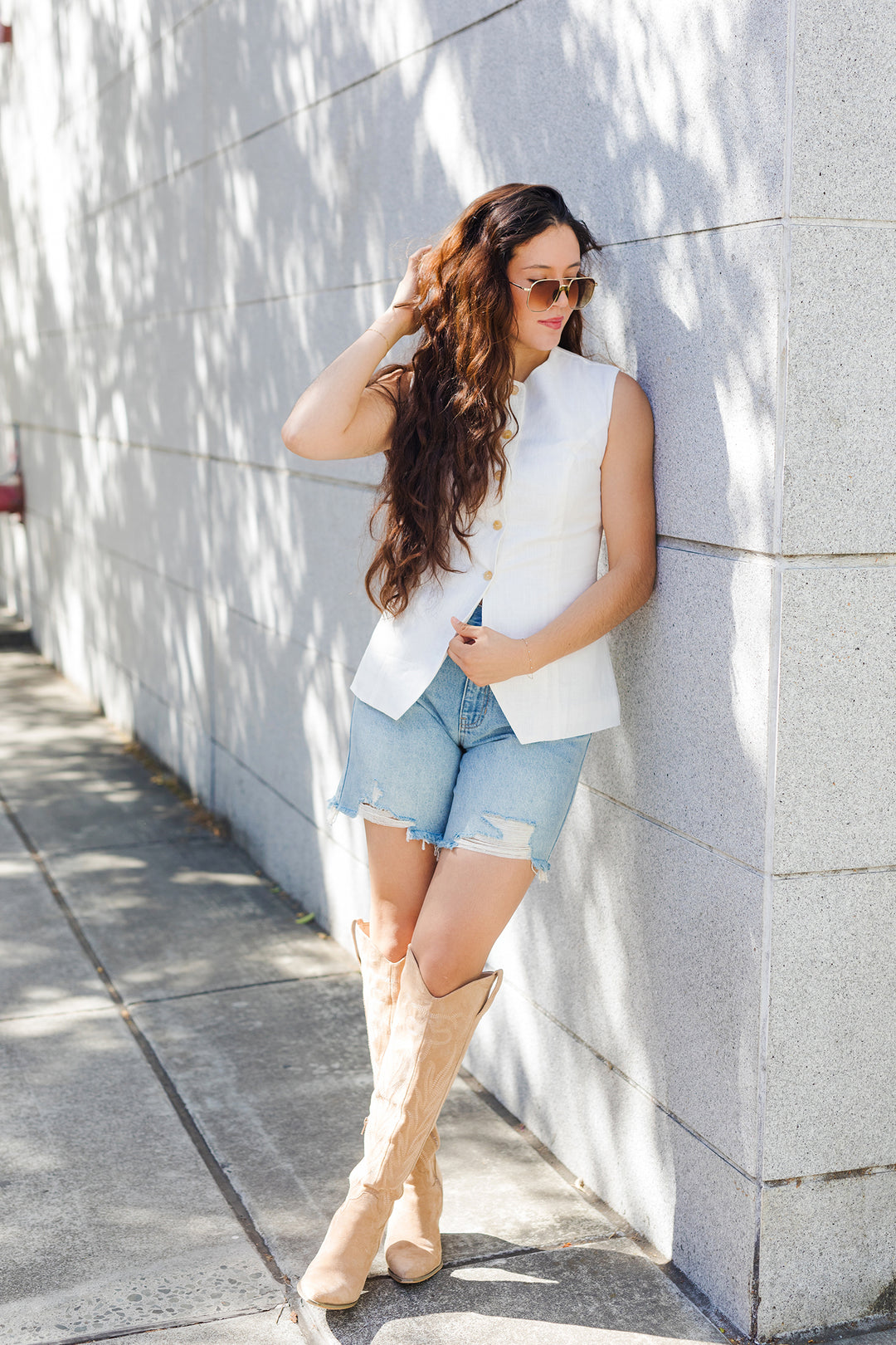 The Vest Behavior Sleeveless Linen Top