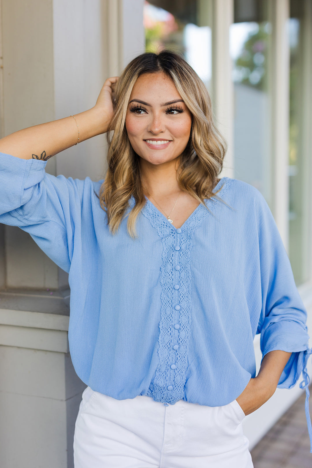 Camila 3/4 Ruched Sleeve Blazer Camila 3/4 Ruched Sleeve Blazer