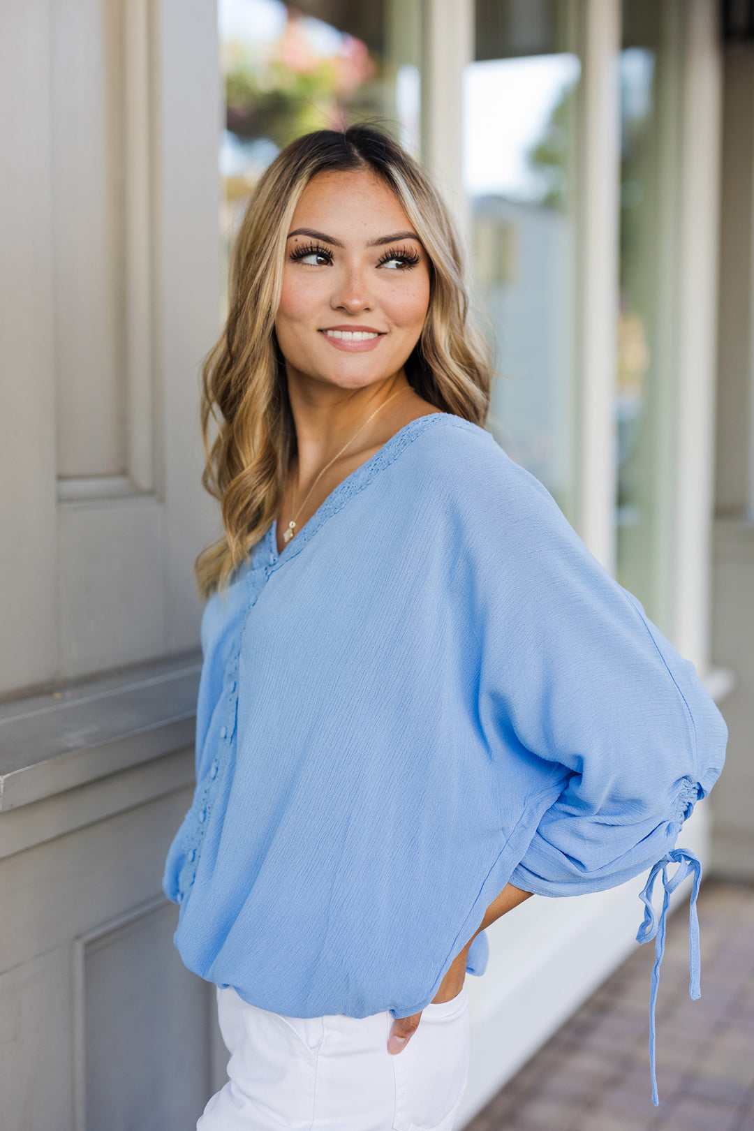 Camila 3/4 Ruched Sleeve Blazer Camila 3/4 Ruched Sleeve Blazer