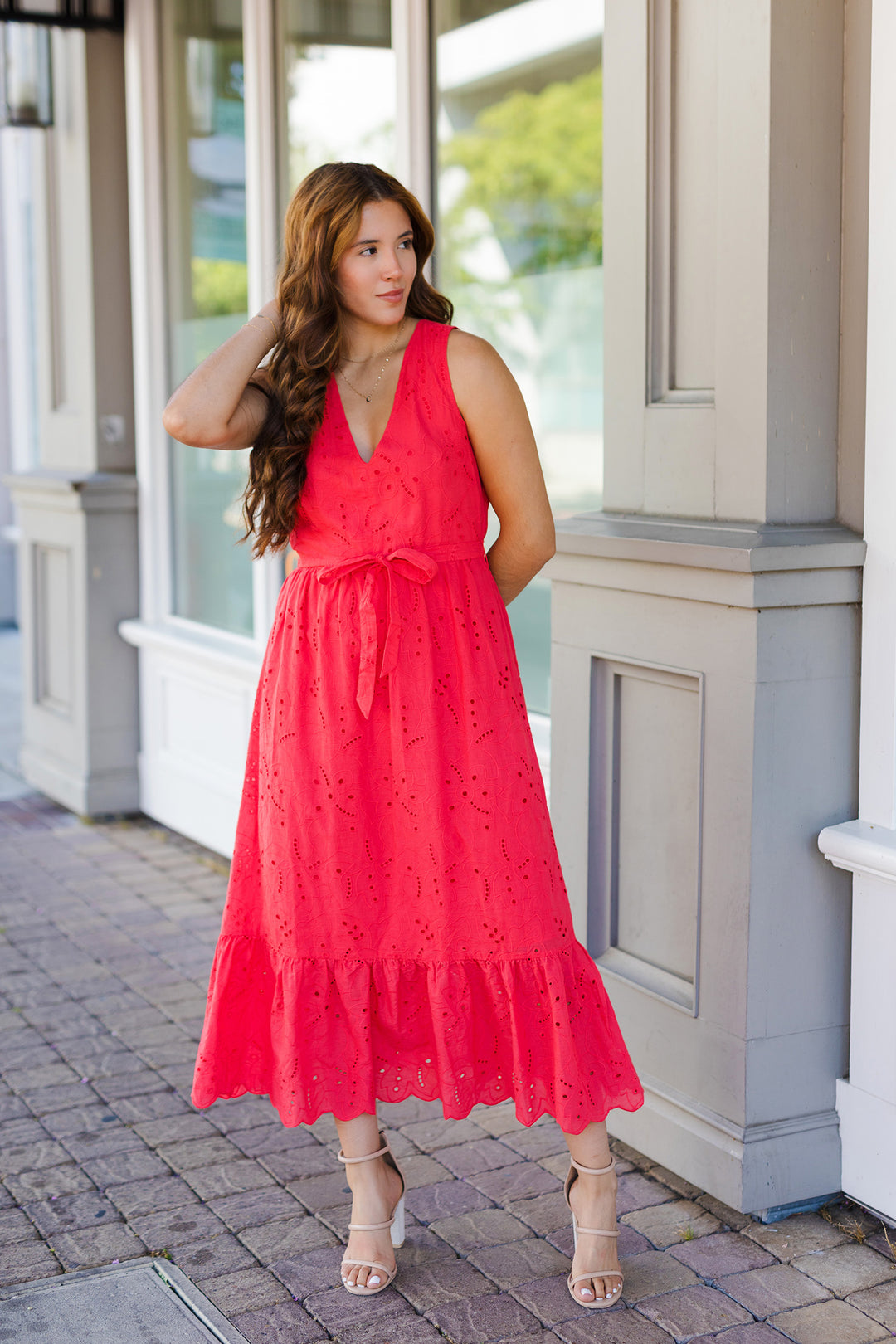 red dress shoppe Caught Red Handed Midi Dress