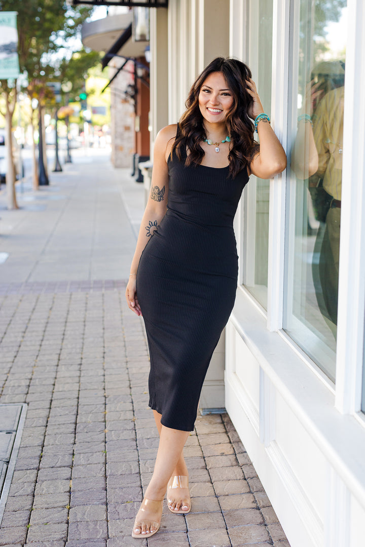 The Charli Square Neck Bodycon Midi Dress