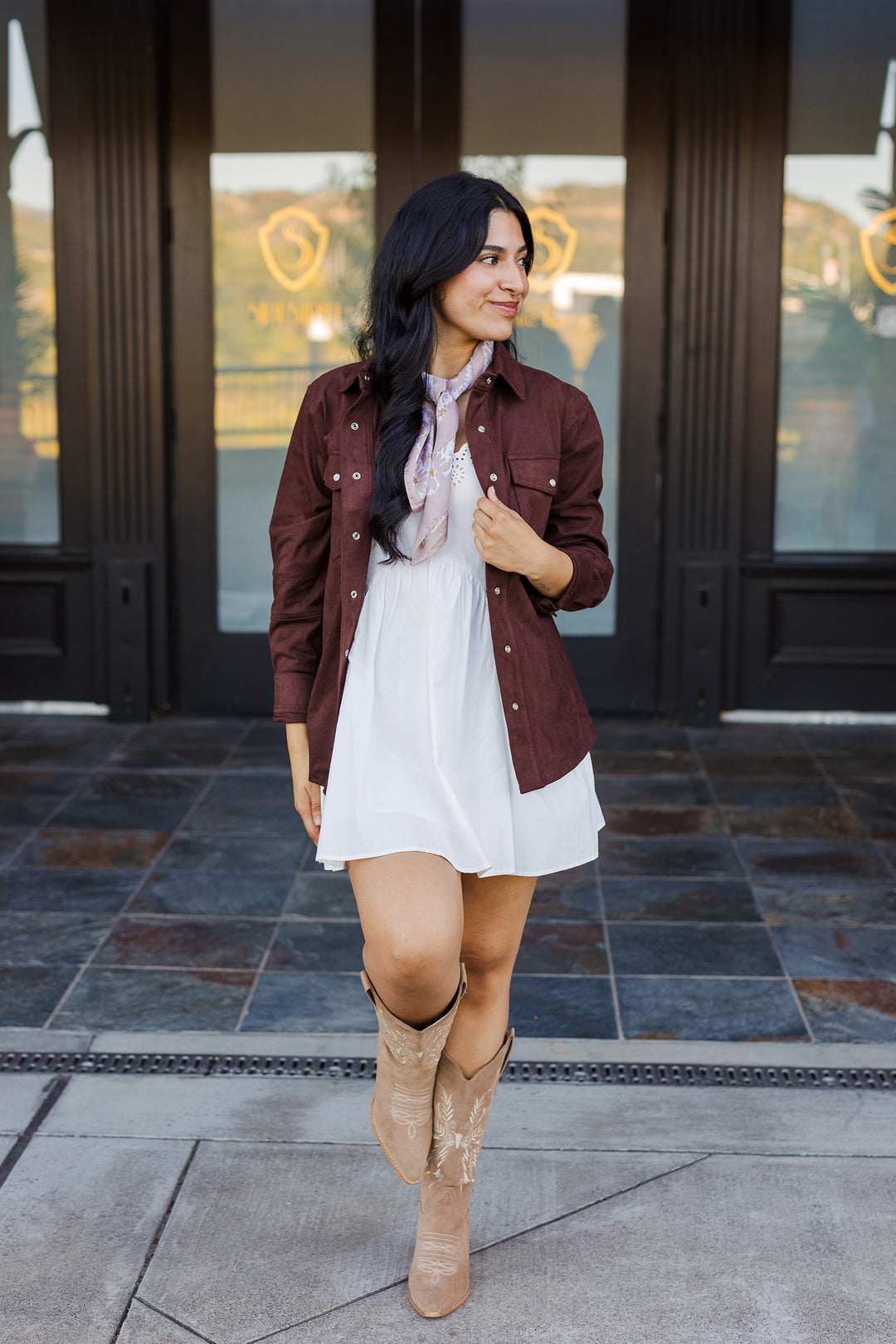 The Wanderer Brown Suede Shacket