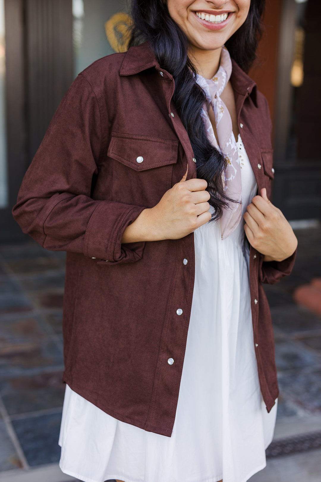 The Wanderer Brown Suede Shacket