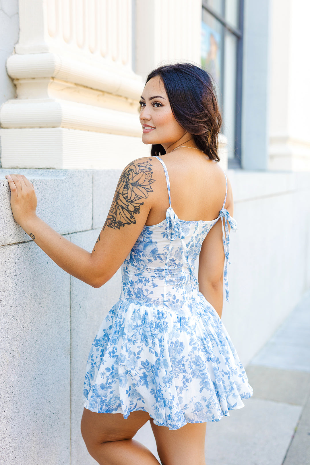 The Miss Molly Blue Floral Mini Dress