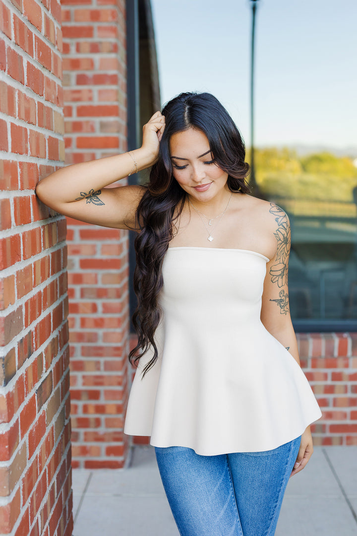 The Judy Strapless Long Sweater Top