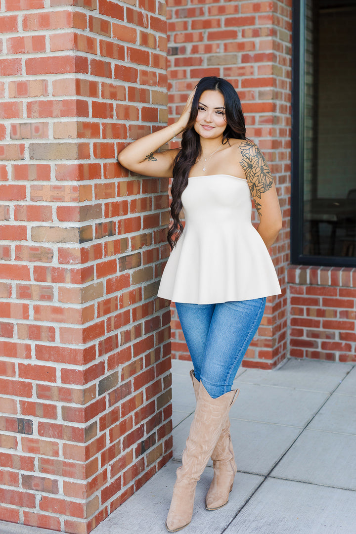 The Judy Strapless Long Sweater Top