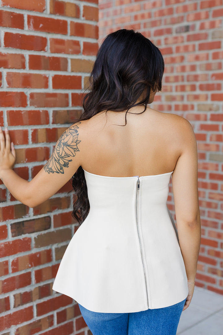 The Judy Strapless Long Sweater Top
