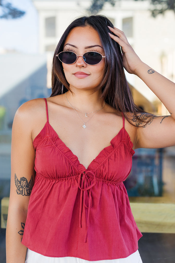 The Flatter Me Ruffled Cropped Top