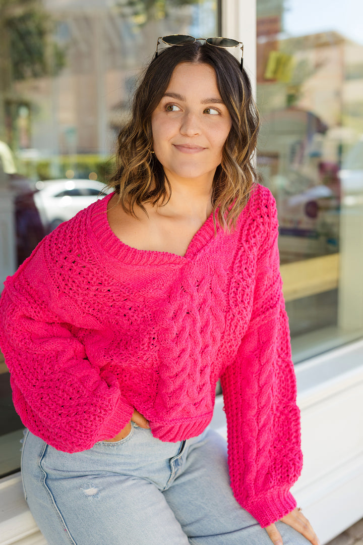 The Cuddle Season Knit Cropped Sweater