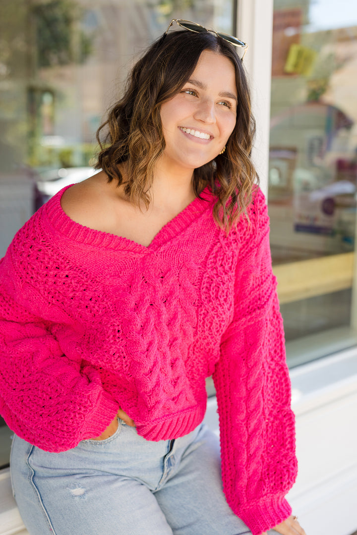 The Cuddle Season Knit Cropped Sweater