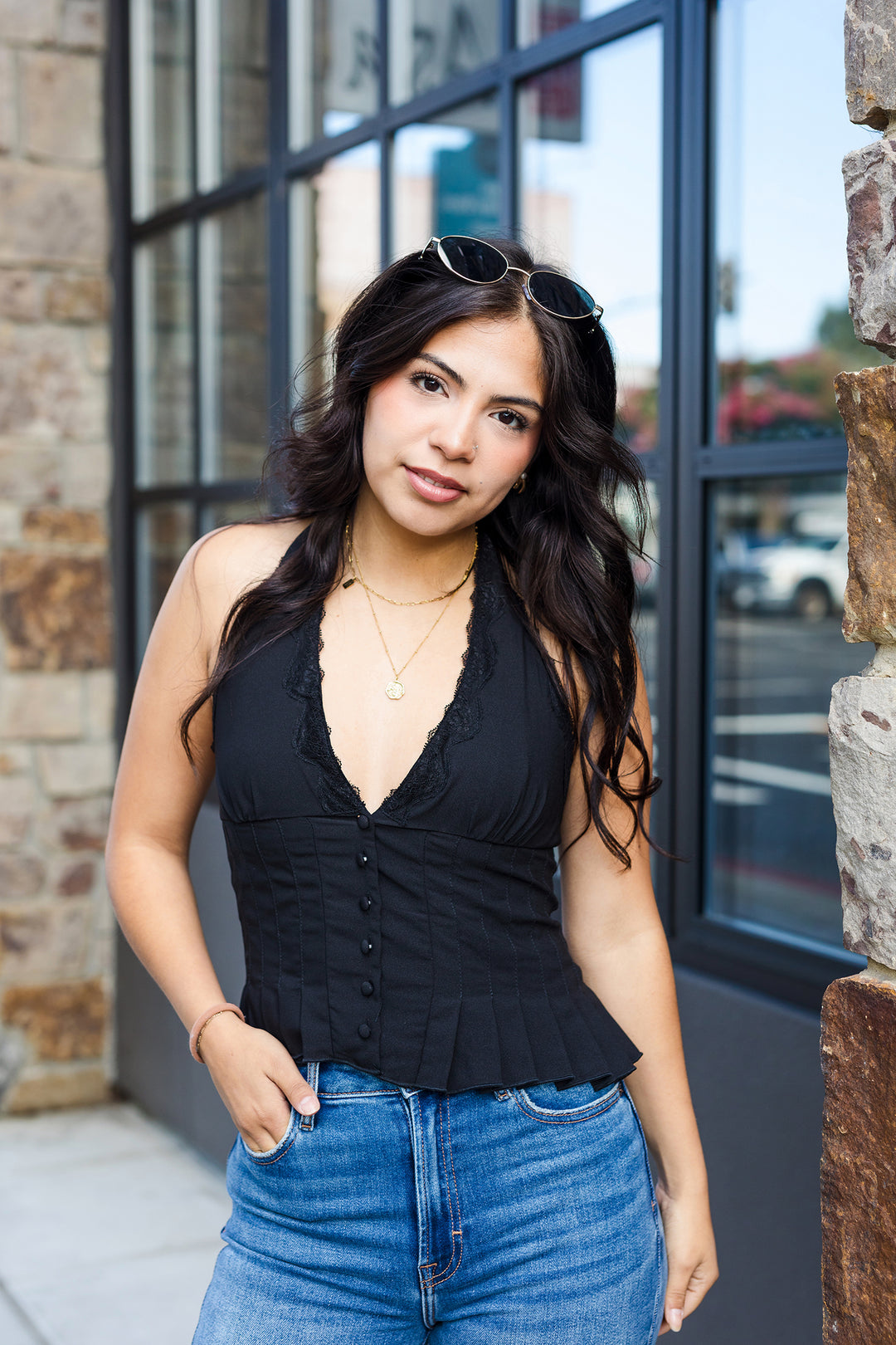 The Vest  Behavior Chiffon Halter Top