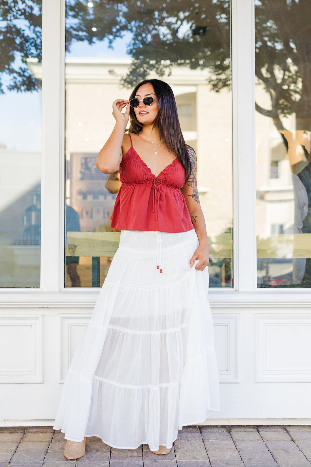 The Flatter Me Ruffled Cropped Top