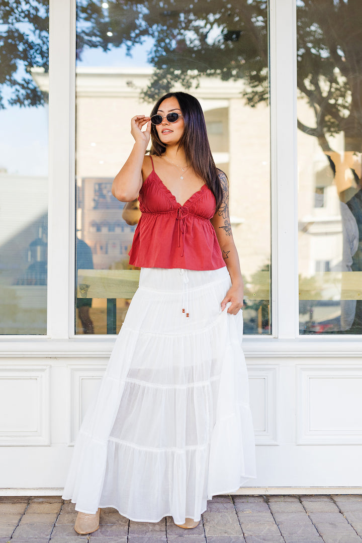 The Flatter Me Ruffled Cropped Top