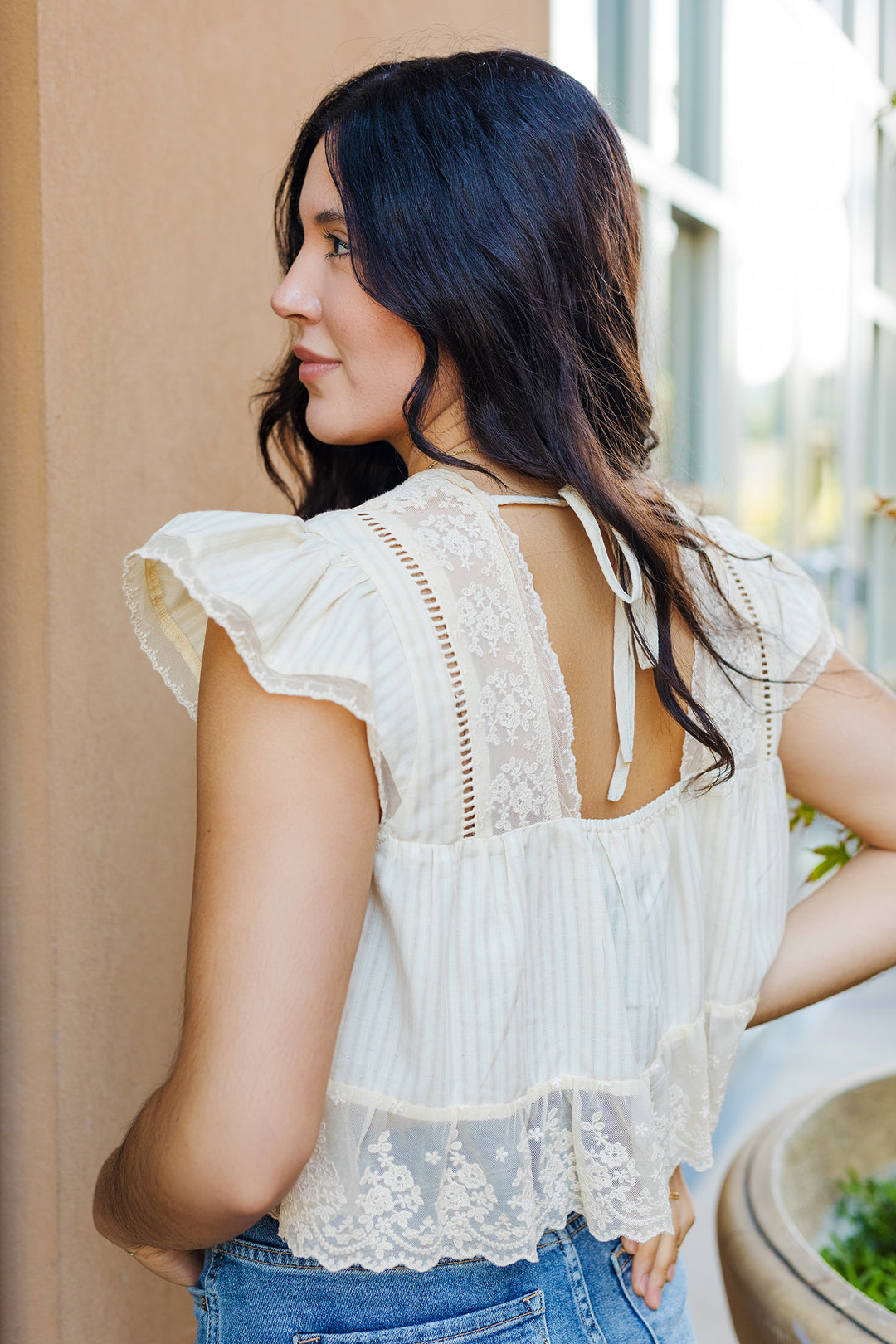 The Desert Oasis Sand Lace Top
