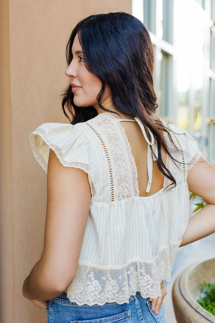 The Desert Oasis Sand Lace Top