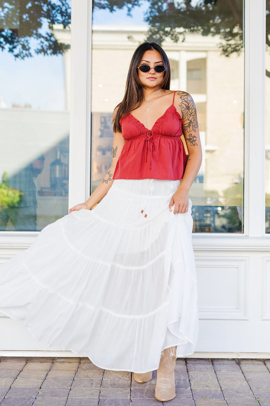 The Flatter Me Ruffled Cropped Top