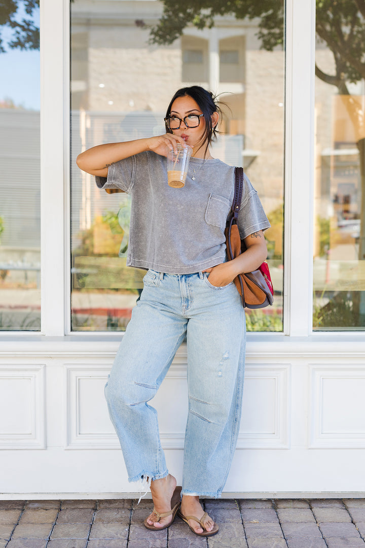 The Cut Loose Washed Short Sleeve Top