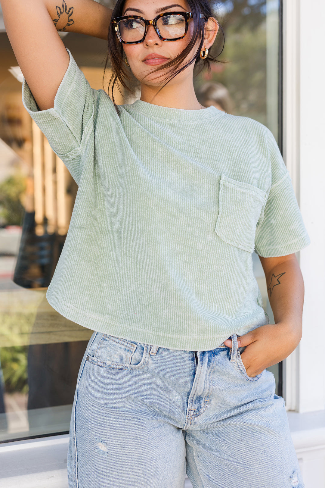 The Cut Loose Washed Short Sleeve Top