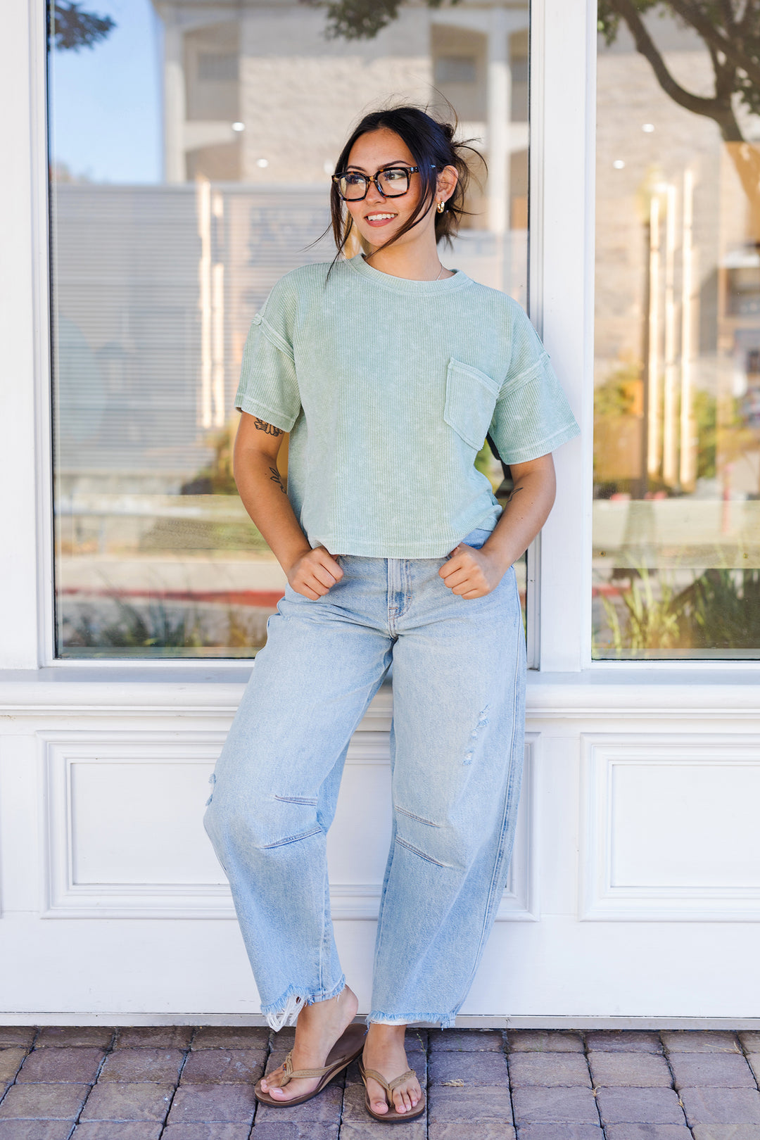 The Cut Loose Washed Short Sleeve Top
