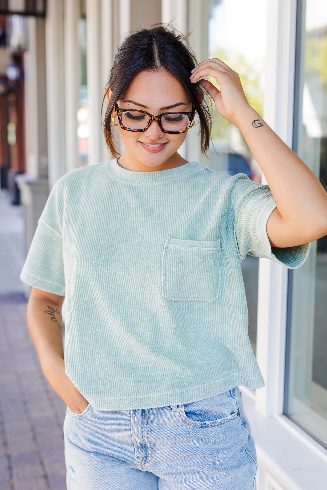 The Cut Loose Washed Short Sleeve Top