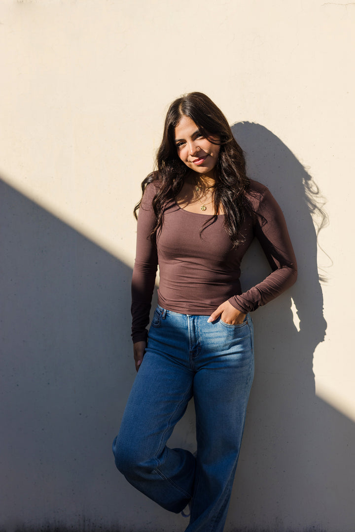 The Underneath It All Soft Square Neck Long Sleeve Top