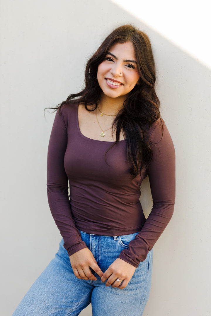 The Underneath It All Soft Square Neck Long Sleeve Top