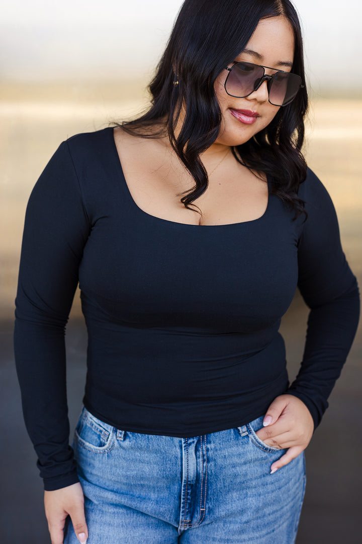 The Underneath It All Soft Square Neck Long Sleeve Top