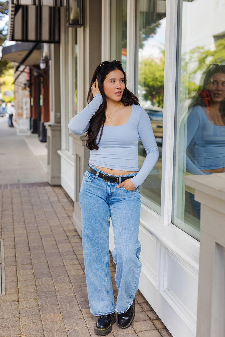 The Underneath It All Soft Square Neck Long Sleeve Top