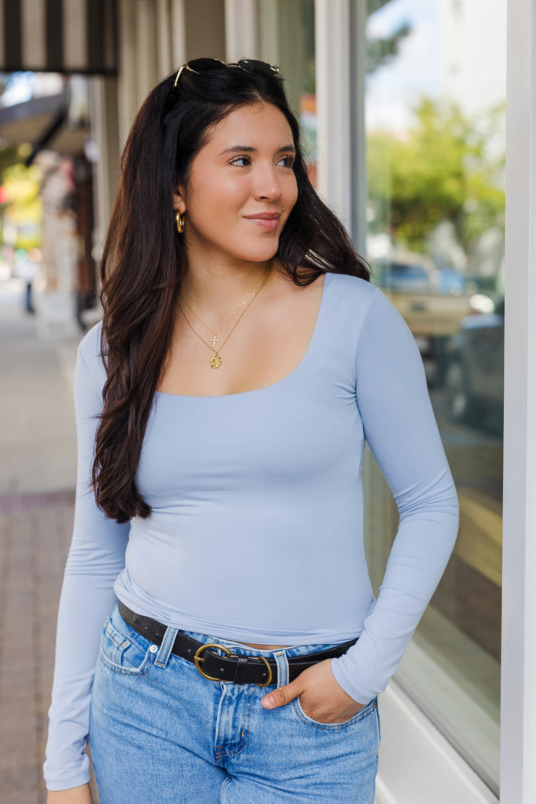 The Underneath It All Soft Square Neck Long Sleeve Top