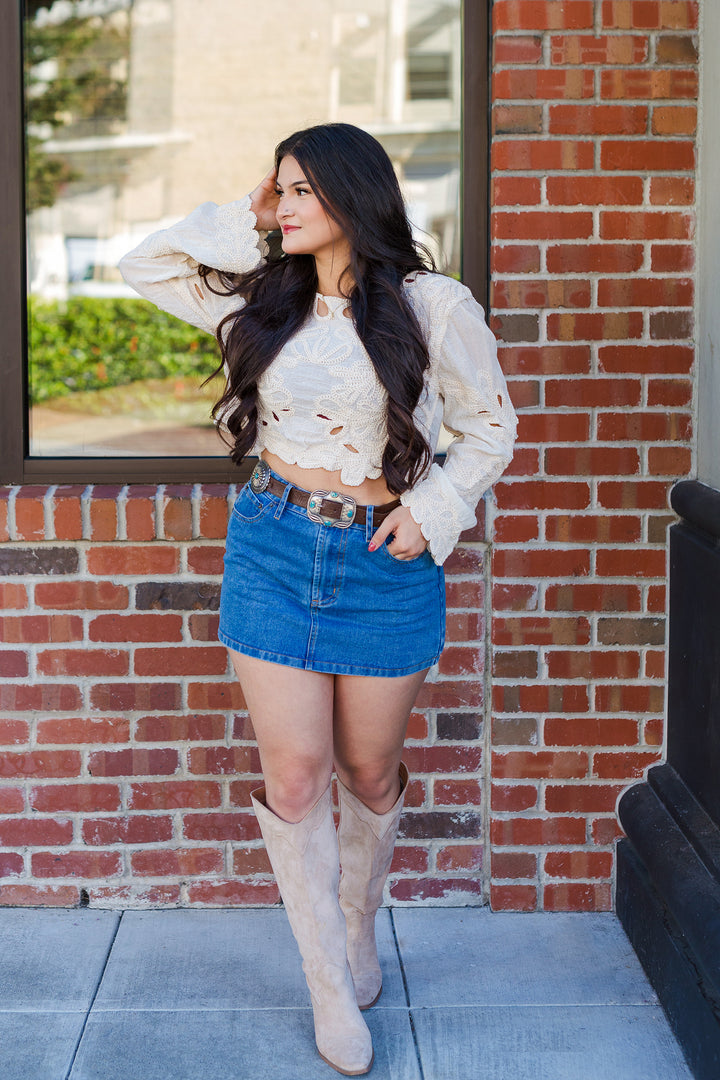 The Desert Wind Long Sleeve Crochet Top