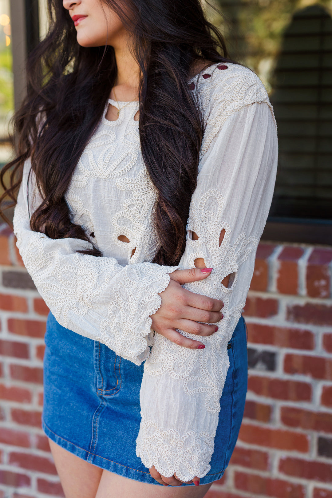 The Desert Wind Long Sleeve Crochet Top
