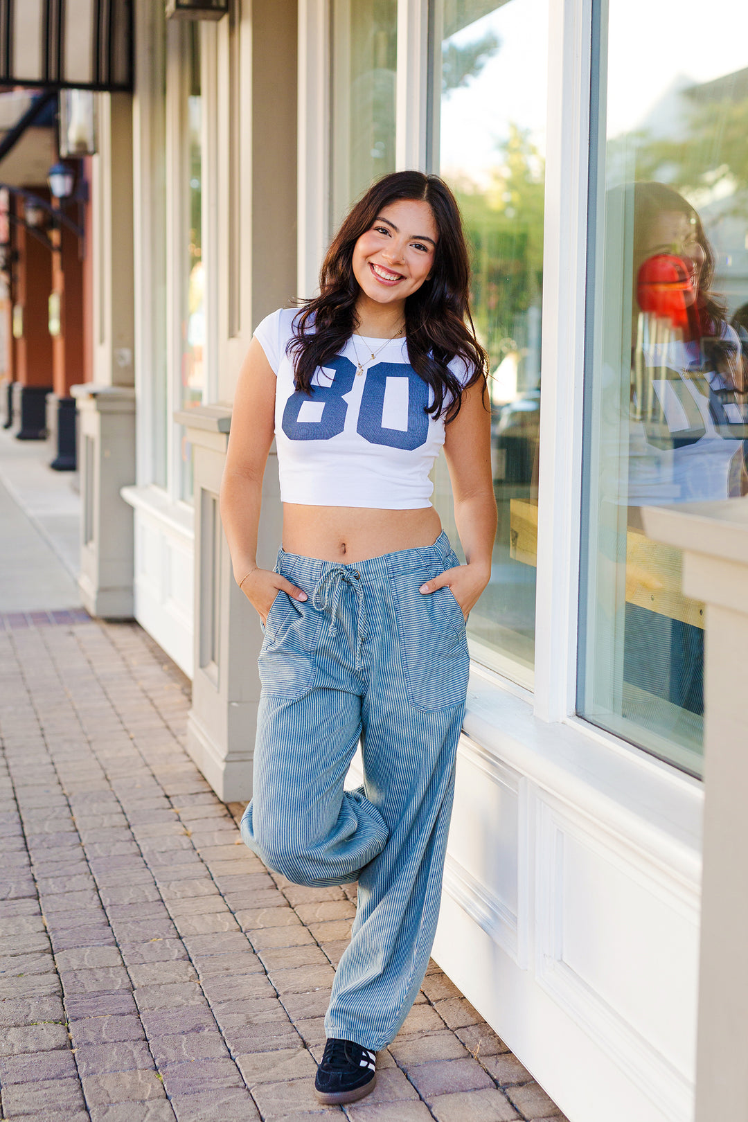 The Free Fall Striped Denim Parachute Pants