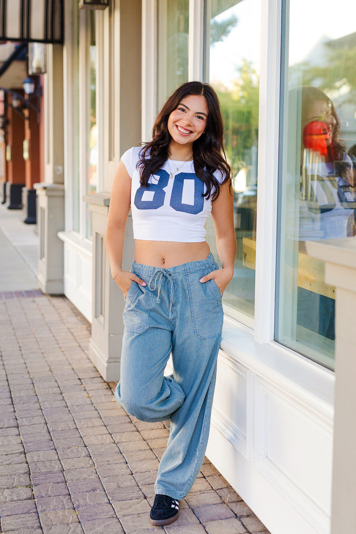 The Free Fall Striped Denim Parachute Pants