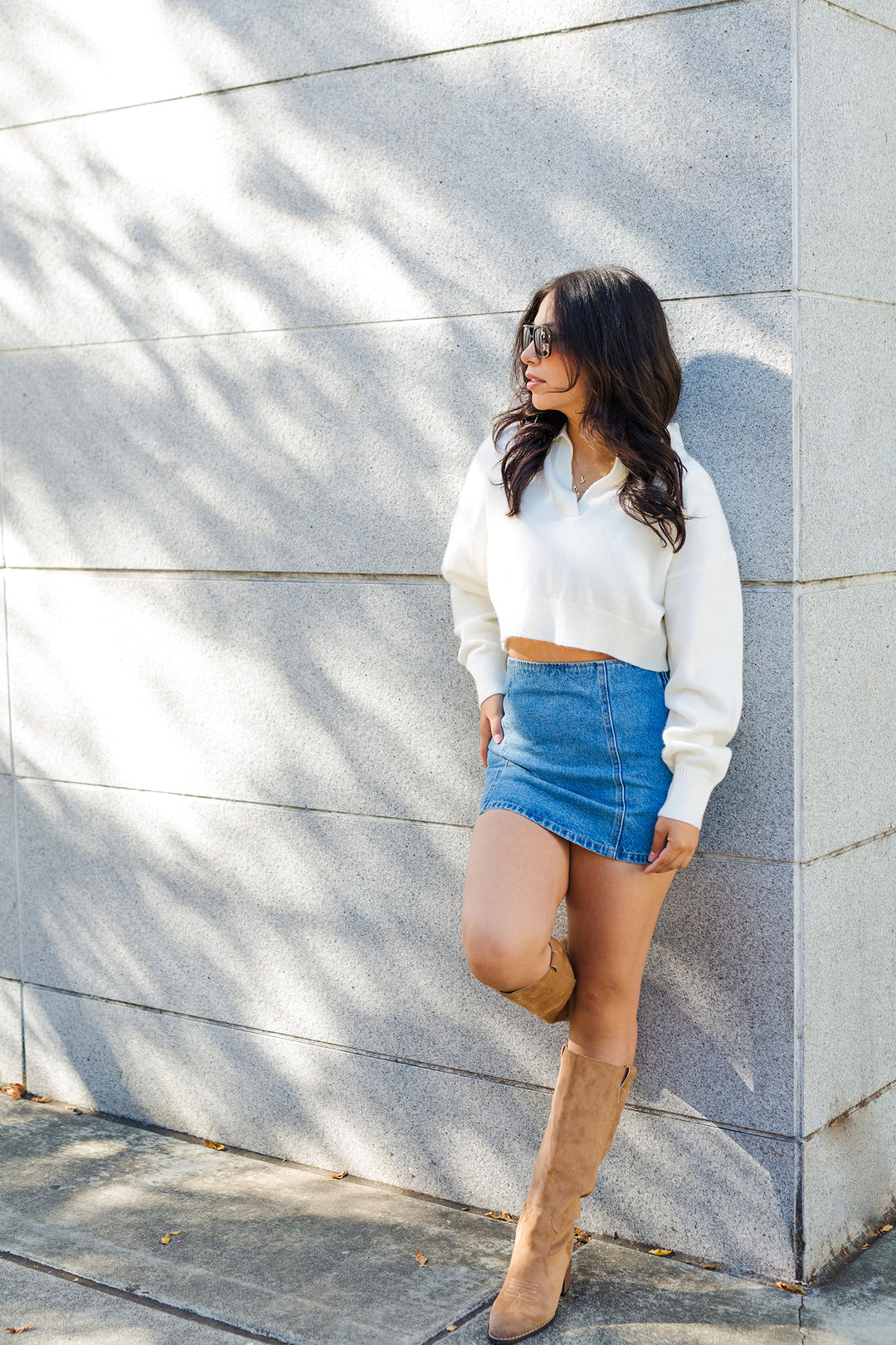 The College Prep Collared Crop Pullover Sweater
