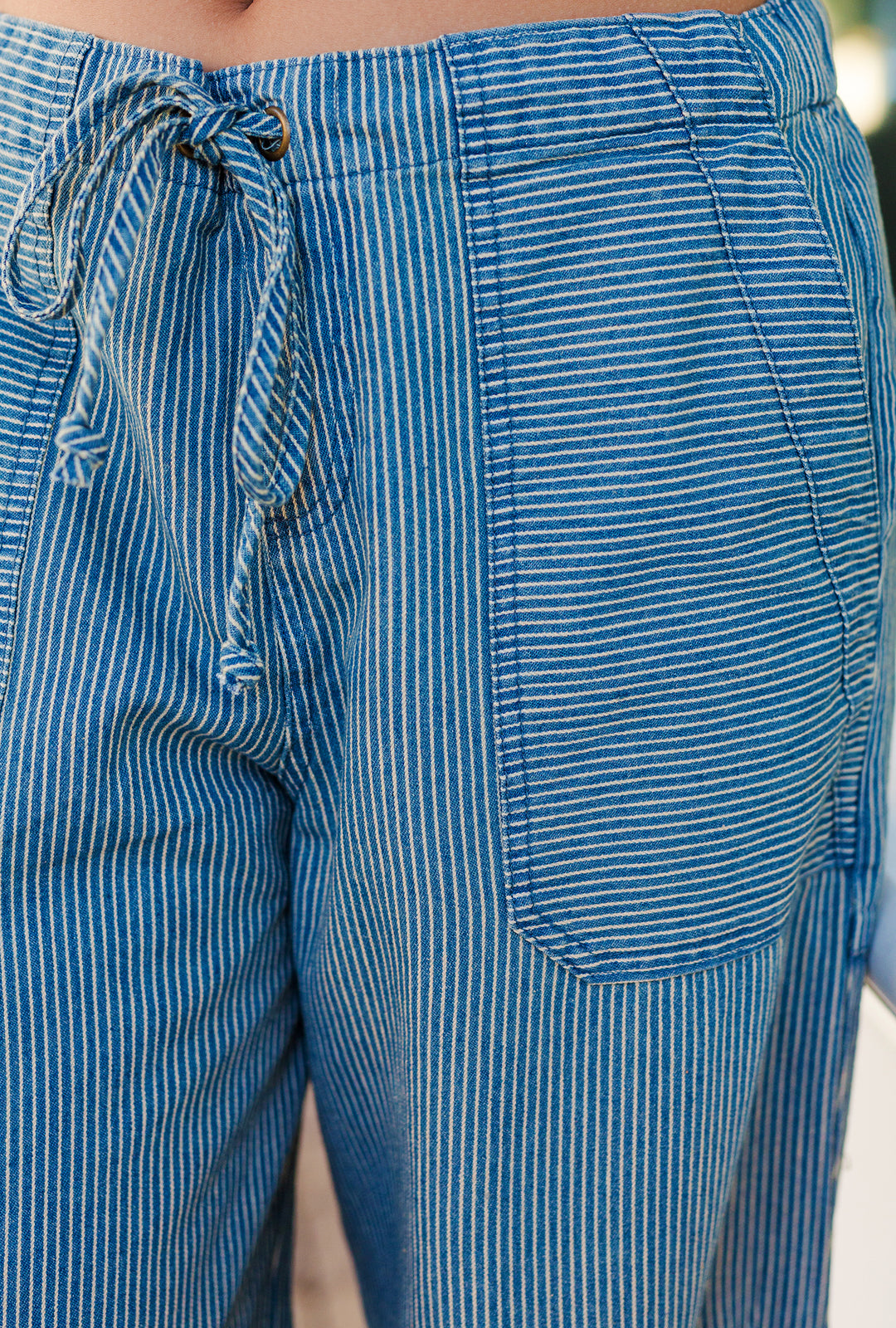 The Free Fall Striped Denim Parachute Pants