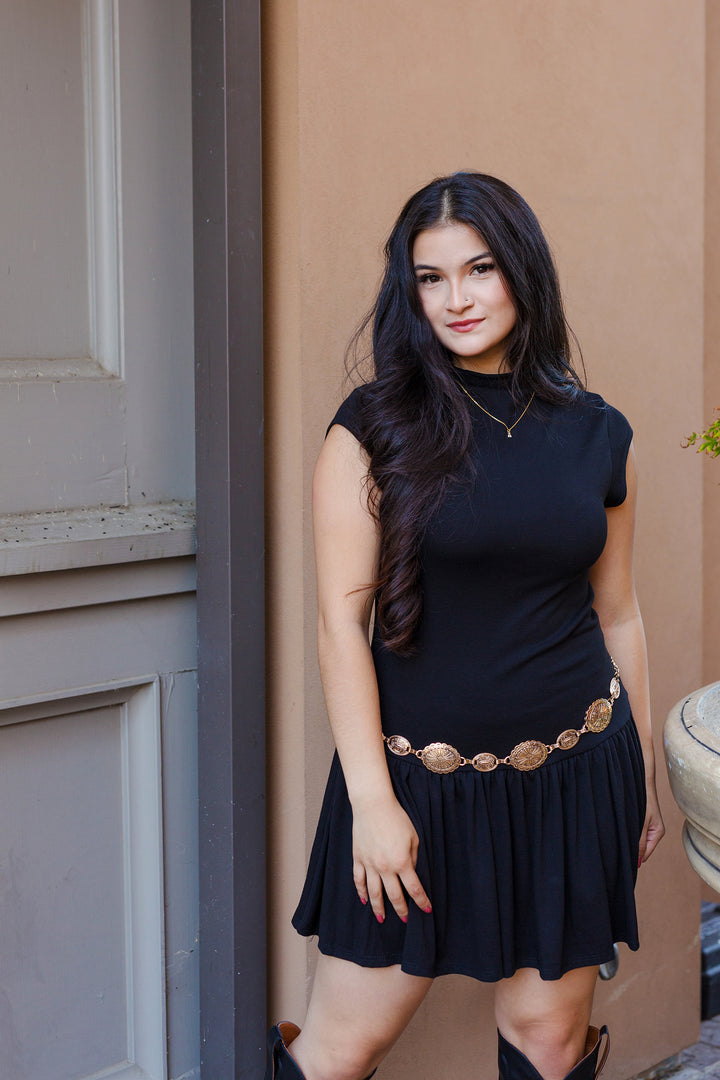 The Harlowe Mock Flare Mini Dress