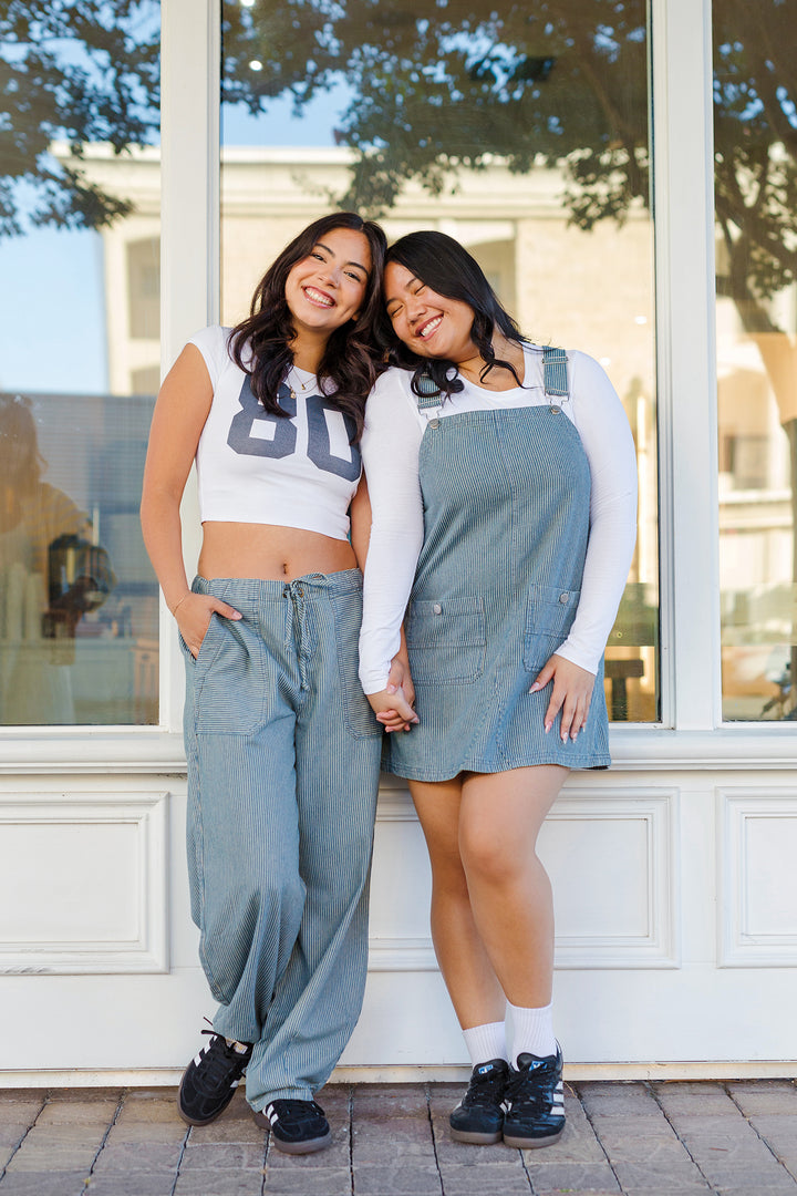 The Free Fall Striped Denim Parachute Pants