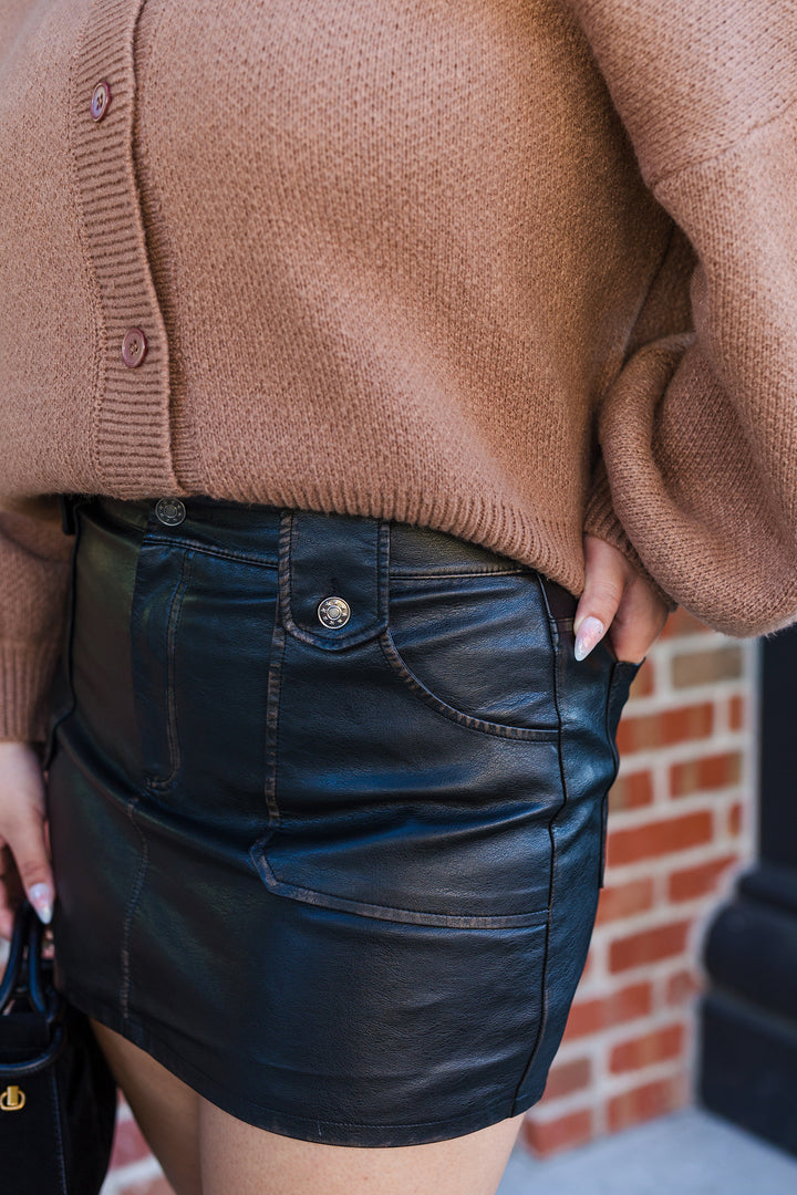 The Changing Seasons Faux Leather Mini Skirt