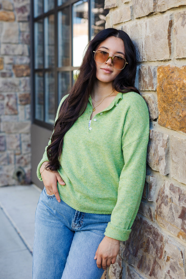 The Piper Henley Soft Knit Pullover Sweater