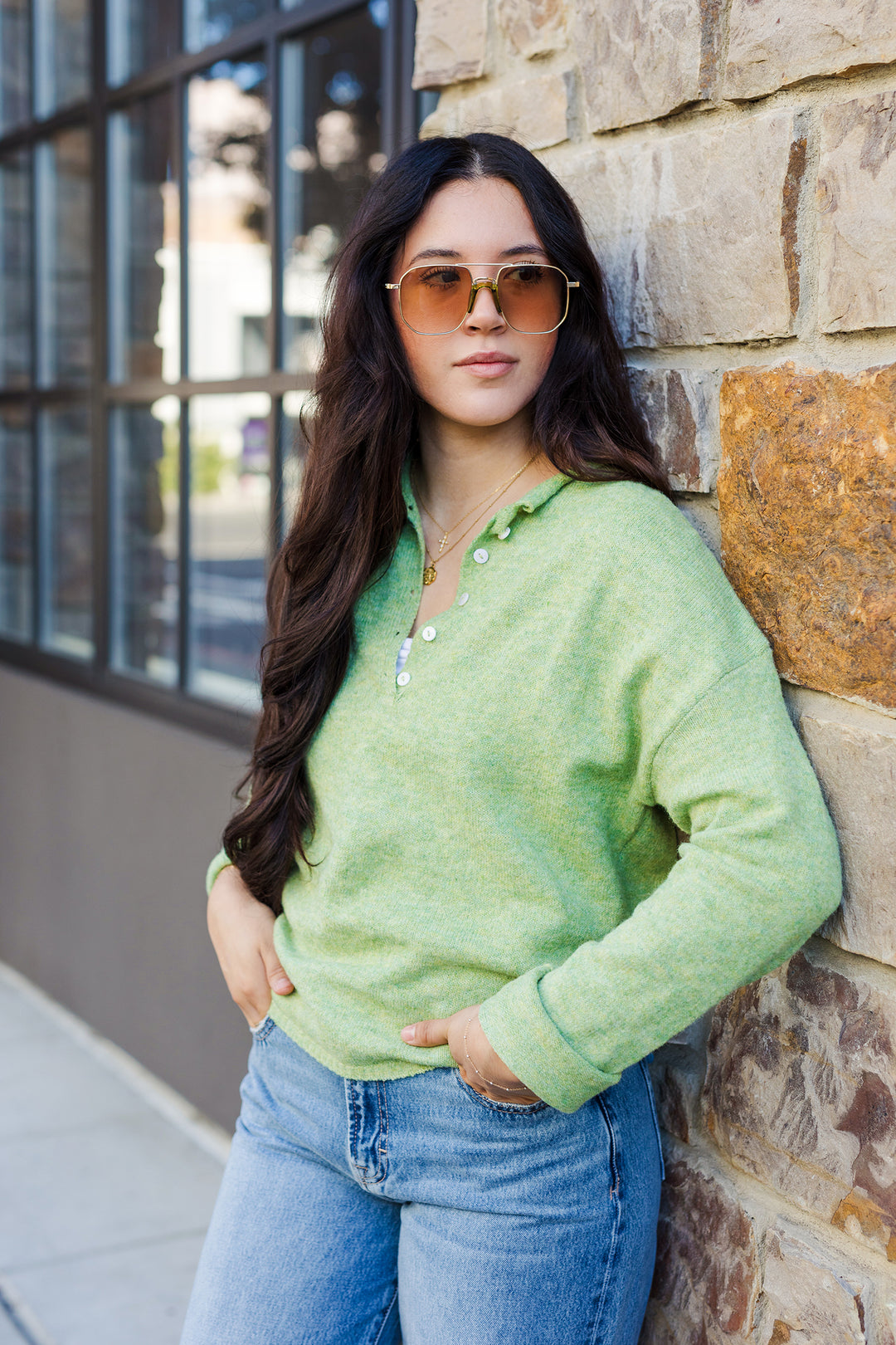 The Piper Henley Soft Knit Pullover Sweater