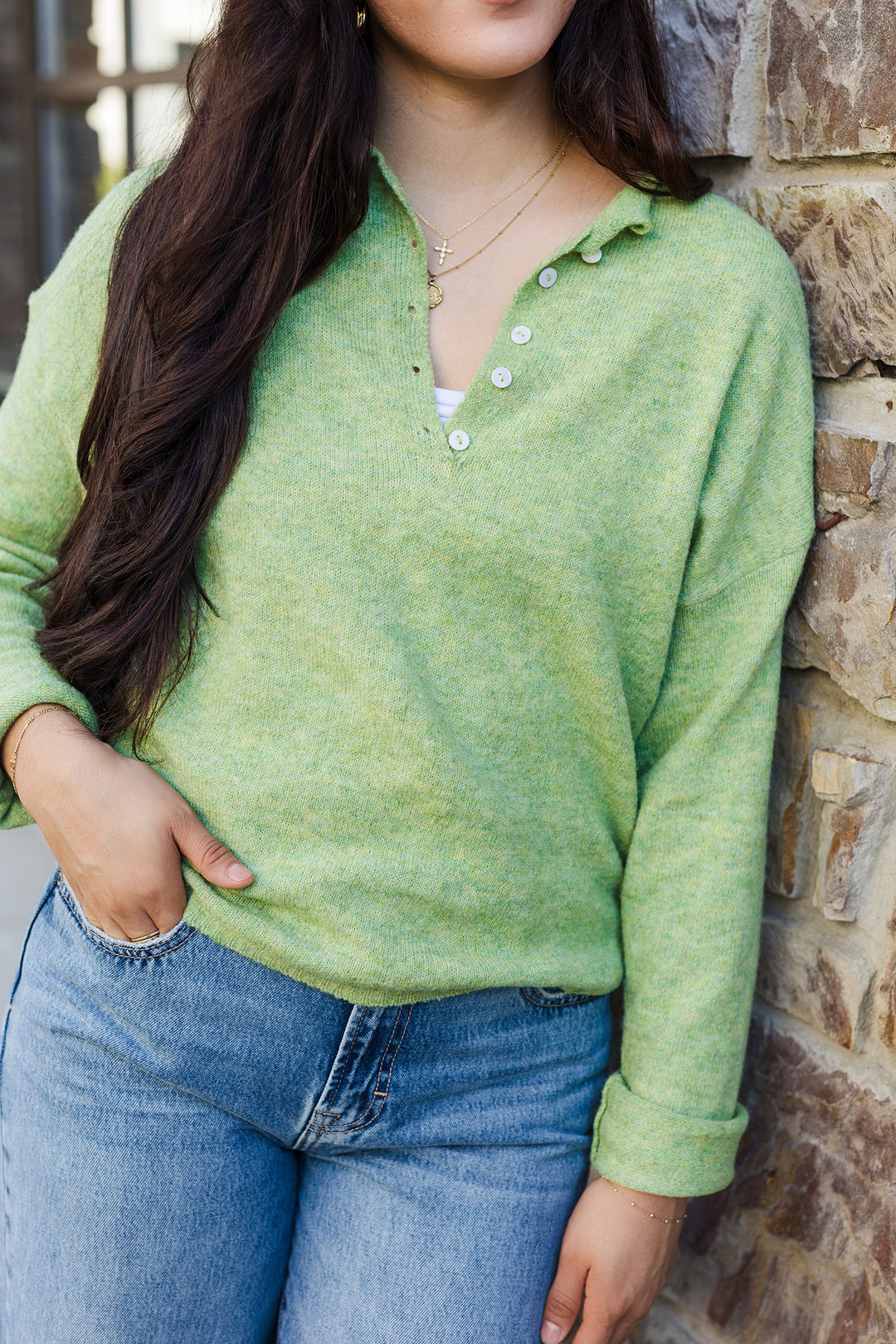 The Piper Henley Soft Knit Pullover Sweater