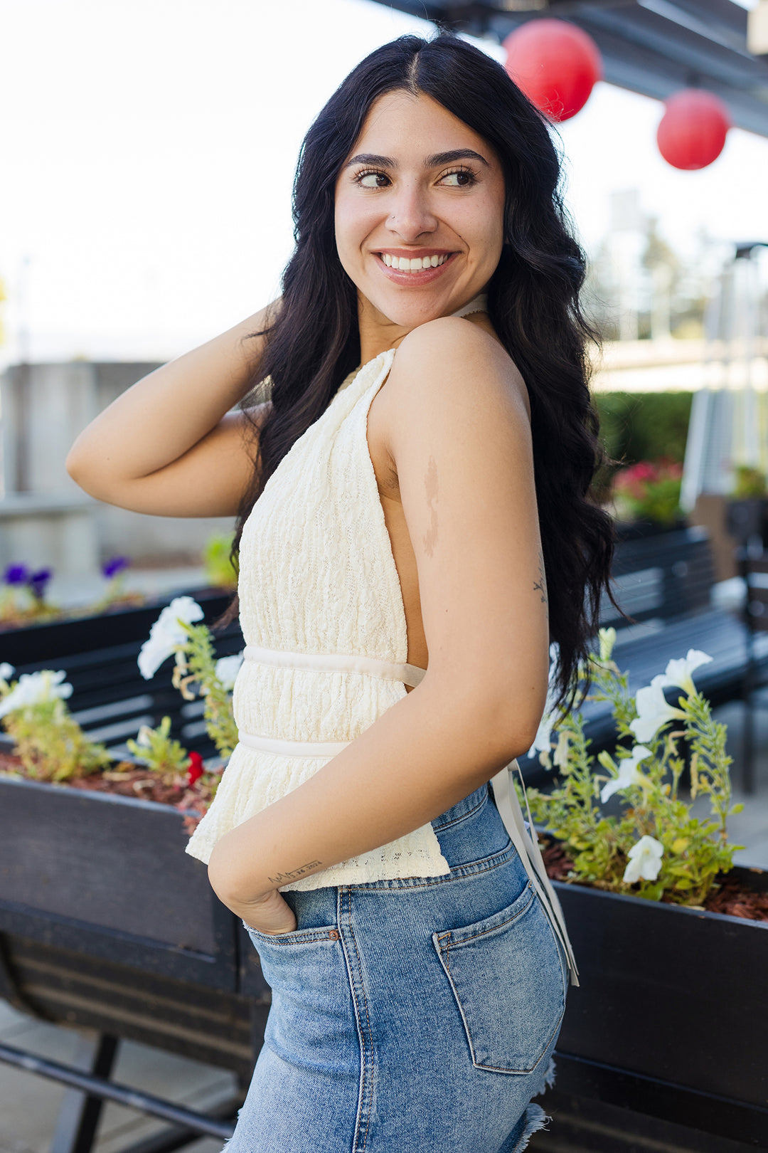 The Ribbons & Romance Halter Tie Top