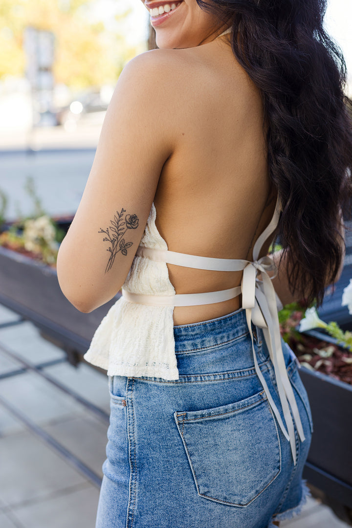 The Ribbons & Romance Halter Tie Top