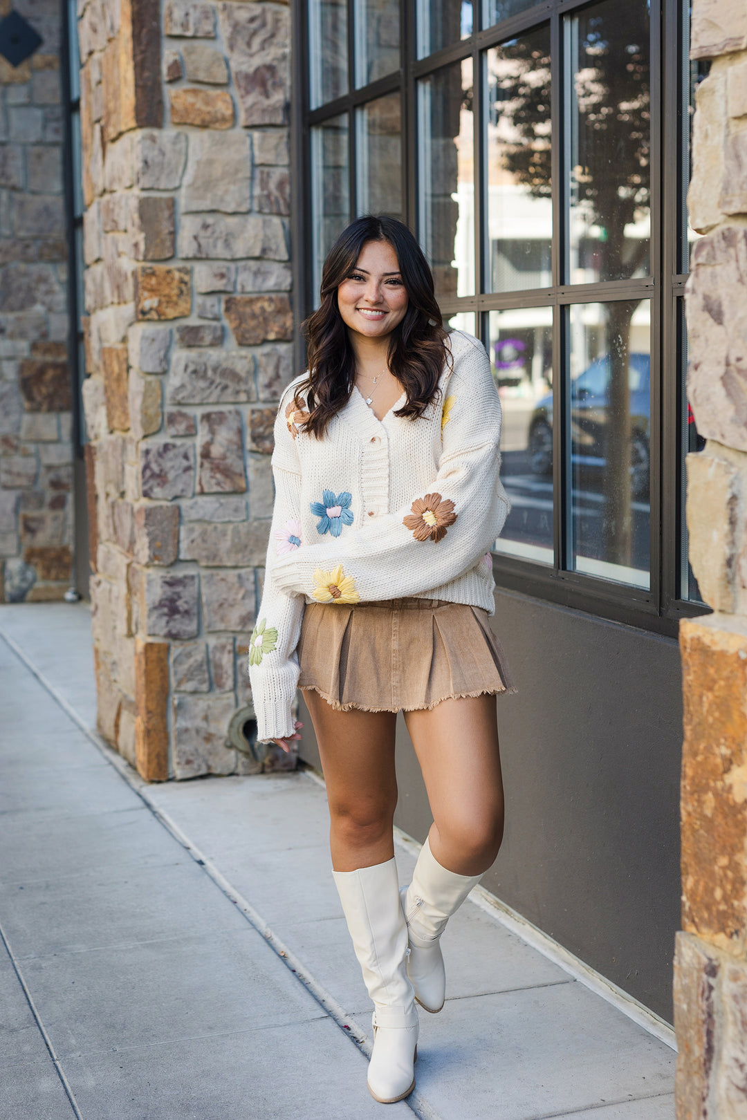 The Flower To My Garden Embroidered Floral Knit Cardigan